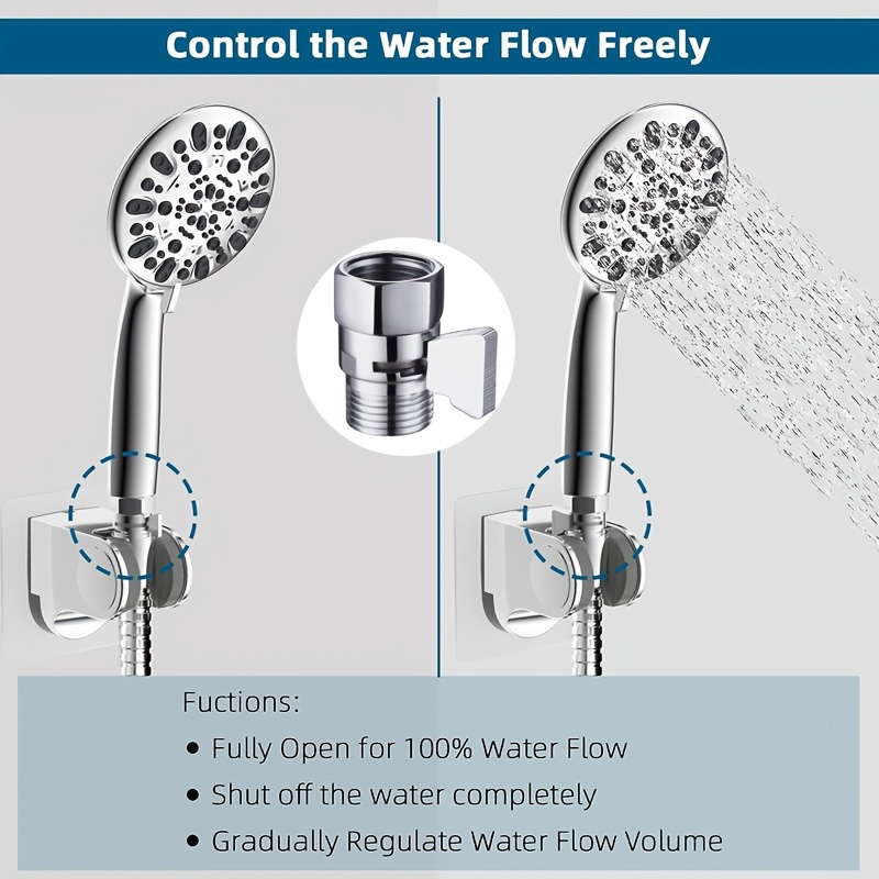 

Upgrade Your Shower With Water Flow Control Valve, G1/2 Brass Shut Off Valve For Handheld Shower, Water Volume Adjust Valve, Shower Head Flow Control Valve, Water Pressure Regulator