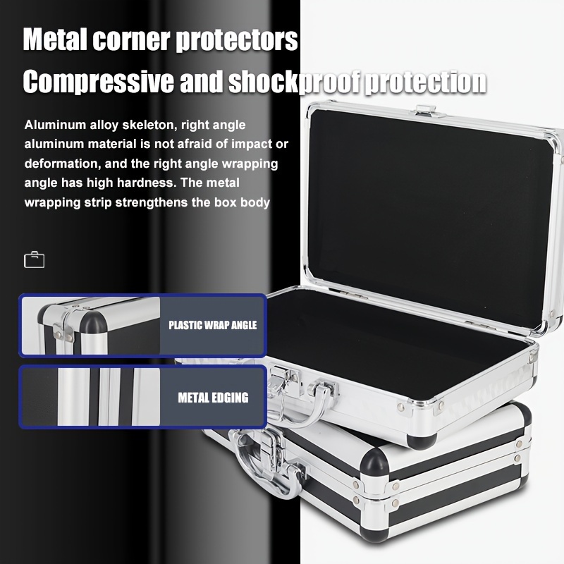  Maletín de aluminio resistente al agua para herramientas,  portátil, color negro : Electrónica