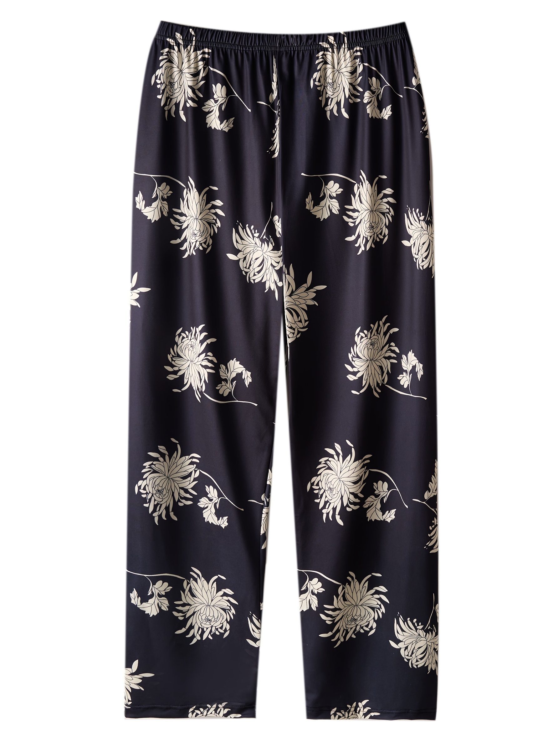 Plus Size Elegant Sleepwear Pants Women's Plus Chrysanthemum - Temu  Australia