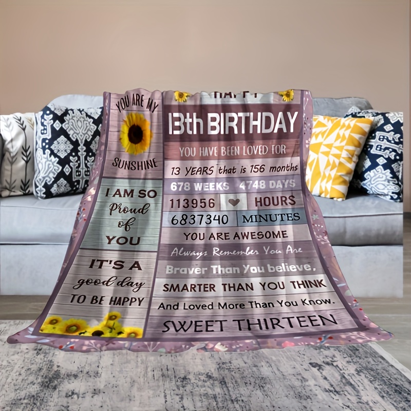 13th Birthday Gifts for Girls Gifts for 13 Year Old Girls Blanket 13 Year  Old Birthday Gifts for Girls Teenage 13th Birthday Decorations for Girls