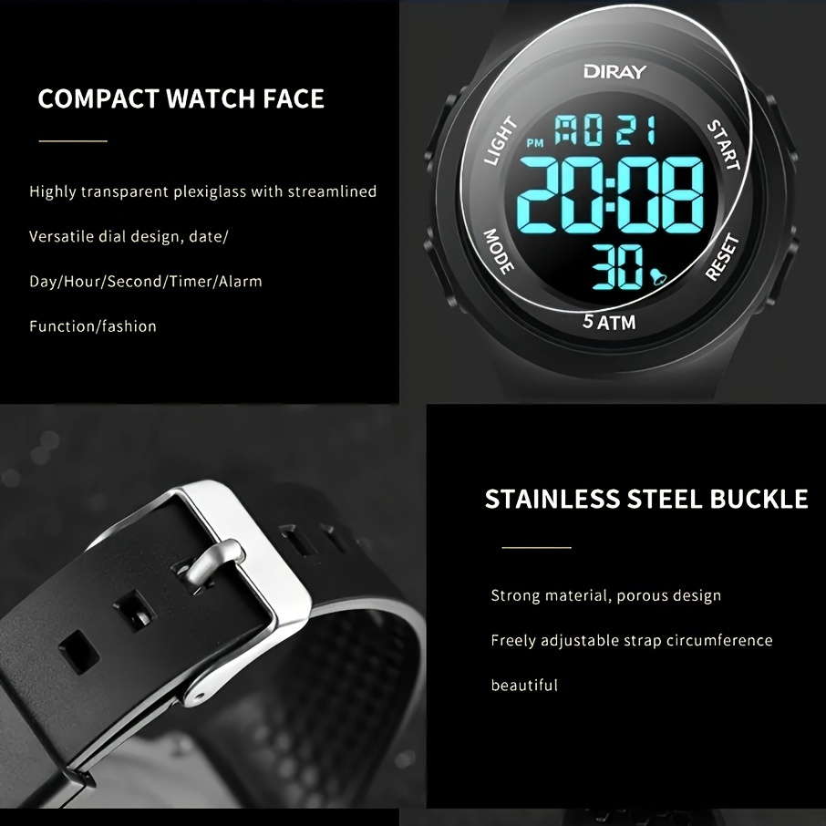 Watch with hourly online alarm