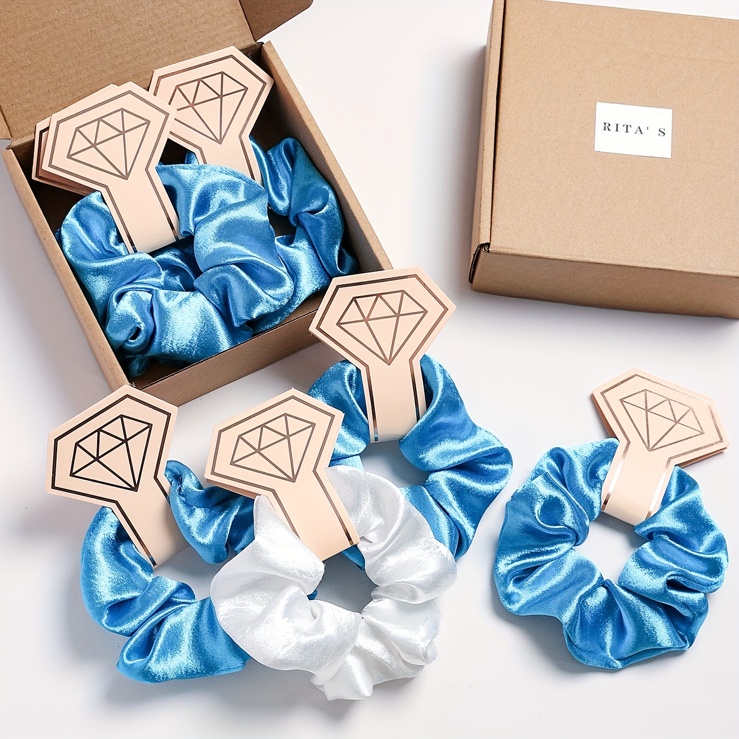 Dusty Blue Bridesmaid Hair Tie Gifts  Bridal Party Maid of Honor Proposal  — Shop Hair Tie Favors + Gifts