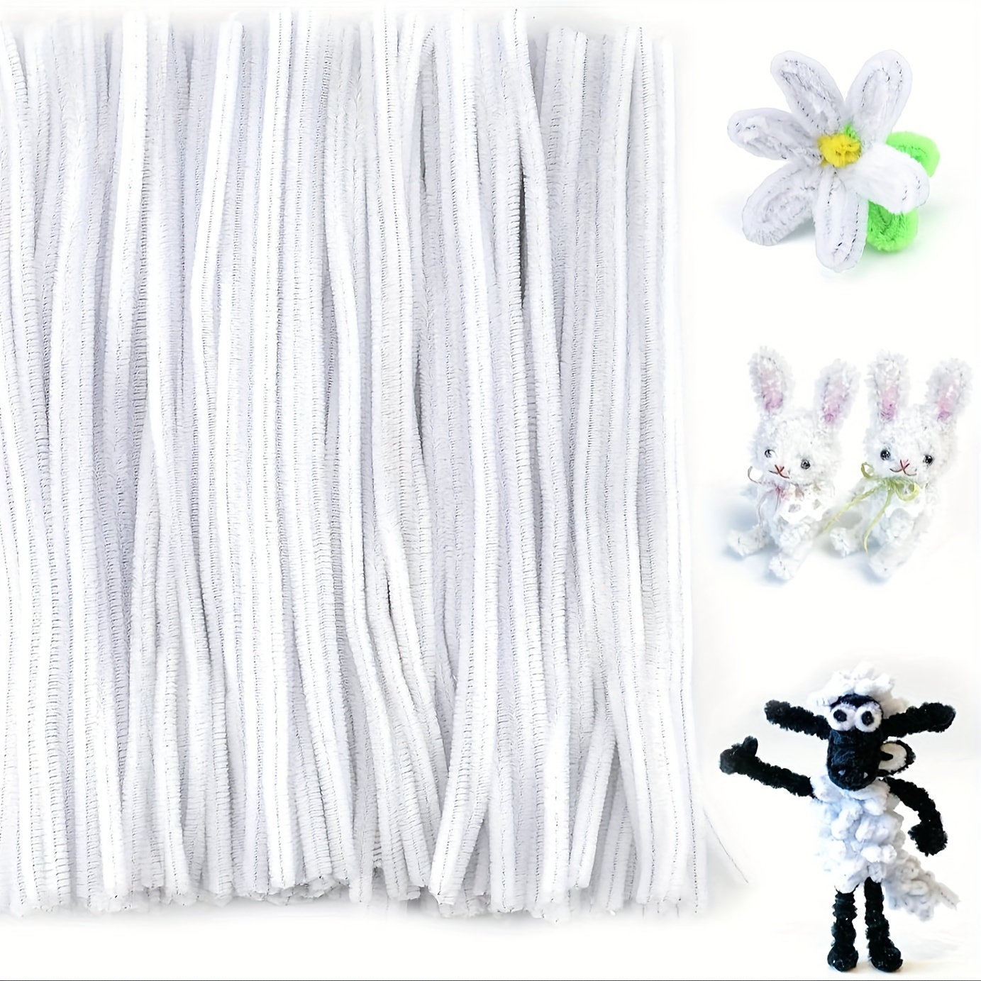 Pipe Chenille Rod White Chenille Rod Pipe Cleaner For Pipe - Temu