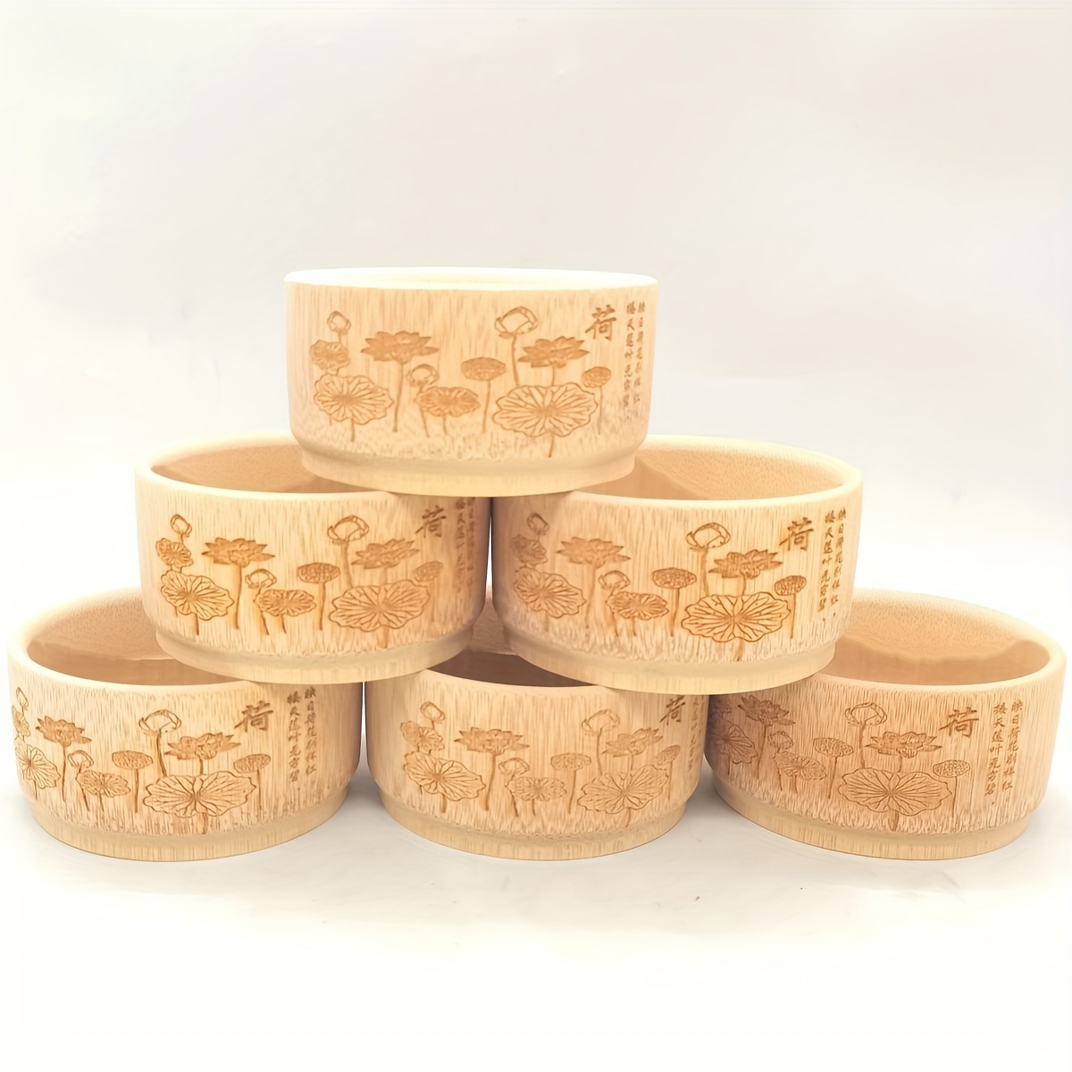 Chinese Style Bamboo Cups Dessert Cup Handmade Novelty Creative Smoothies  Cups Rice Steamer Bamboo Tube for Dinner Housewarming 