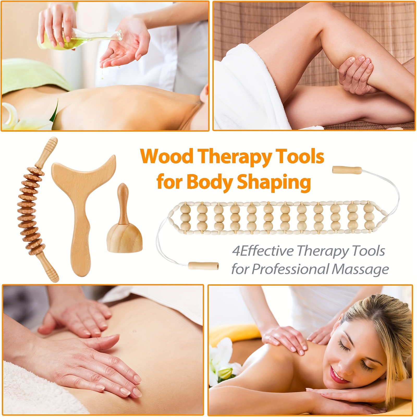 Wood Roller Massage Tool Handheld Trigger Point Manual - Temu