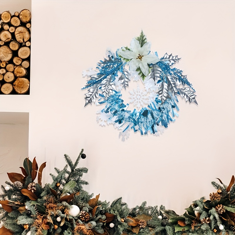 1pc Artificial Christmas Flower, Snowflake & Leaf Bouquet - Home