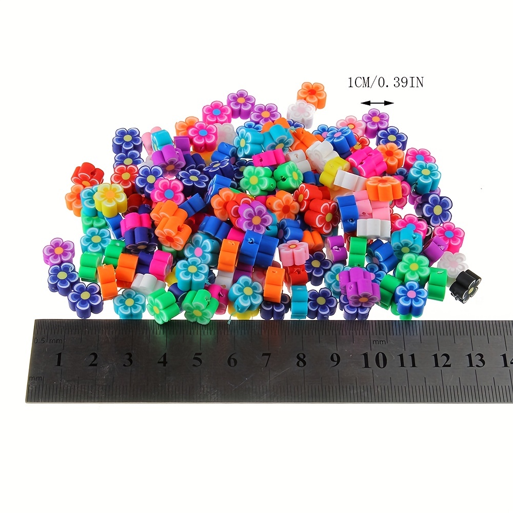 50pcs 8mm Polymer Clay Beads Round Spacer Flower Beads For Artificial  Jewelry Making, DIY Handmade Bracelet, Necklace Accessories