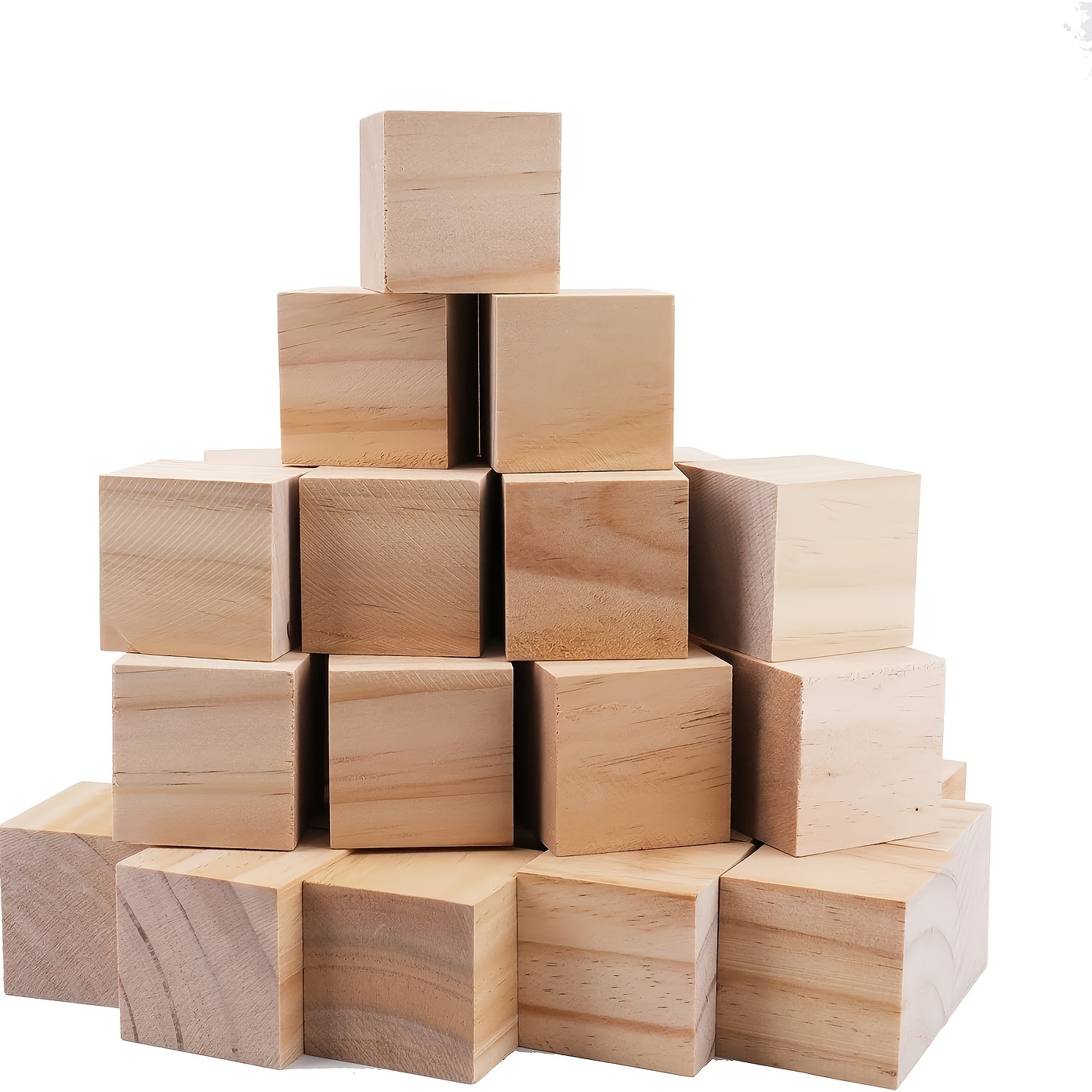 Madera de 4 pulgadas para tallar, 12 cubos de madera sin terminar, bloques  de madera rectangulares para tallar, manualidades y tallar para adultos