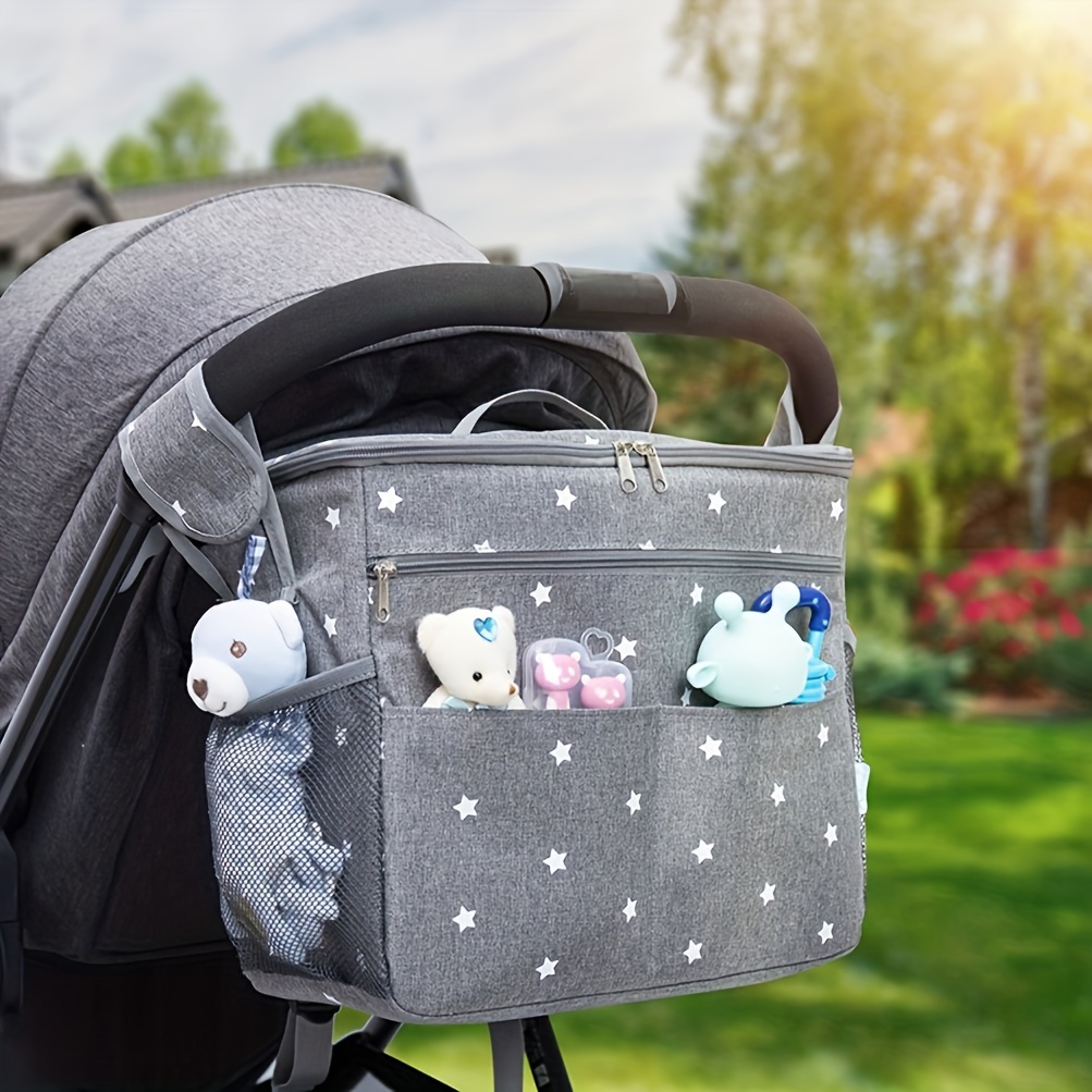 Bolsa de pañales con cambiador, mochila, bolsa de bebé con puerto de carga  USB integrado y correas para cochecito, gran capacidad, impermeable, color