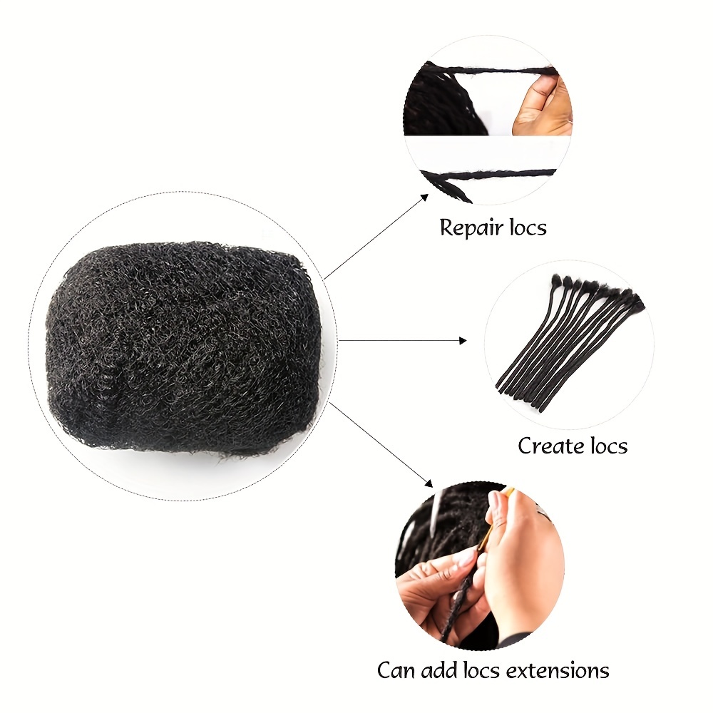 Afro Kinky Bulk Human Hair for Dreadlock Extensions, 50g