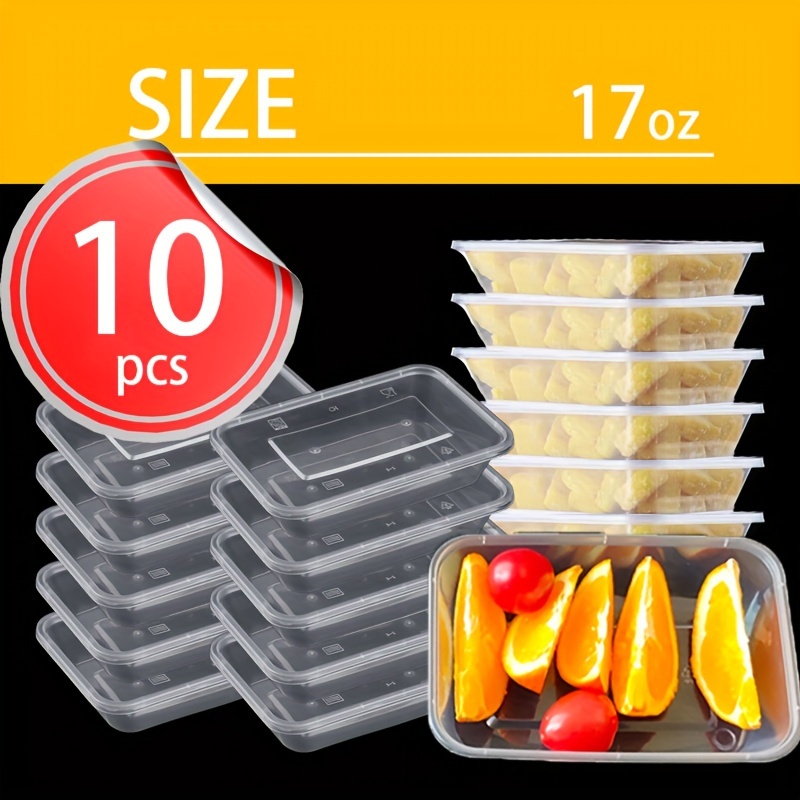 Contenedores de vidrio para almacenamiento de alimentos, 3 compartimentos  con tapas (paquete de 5, 34 onzas), recipientes de vidrio divididos para