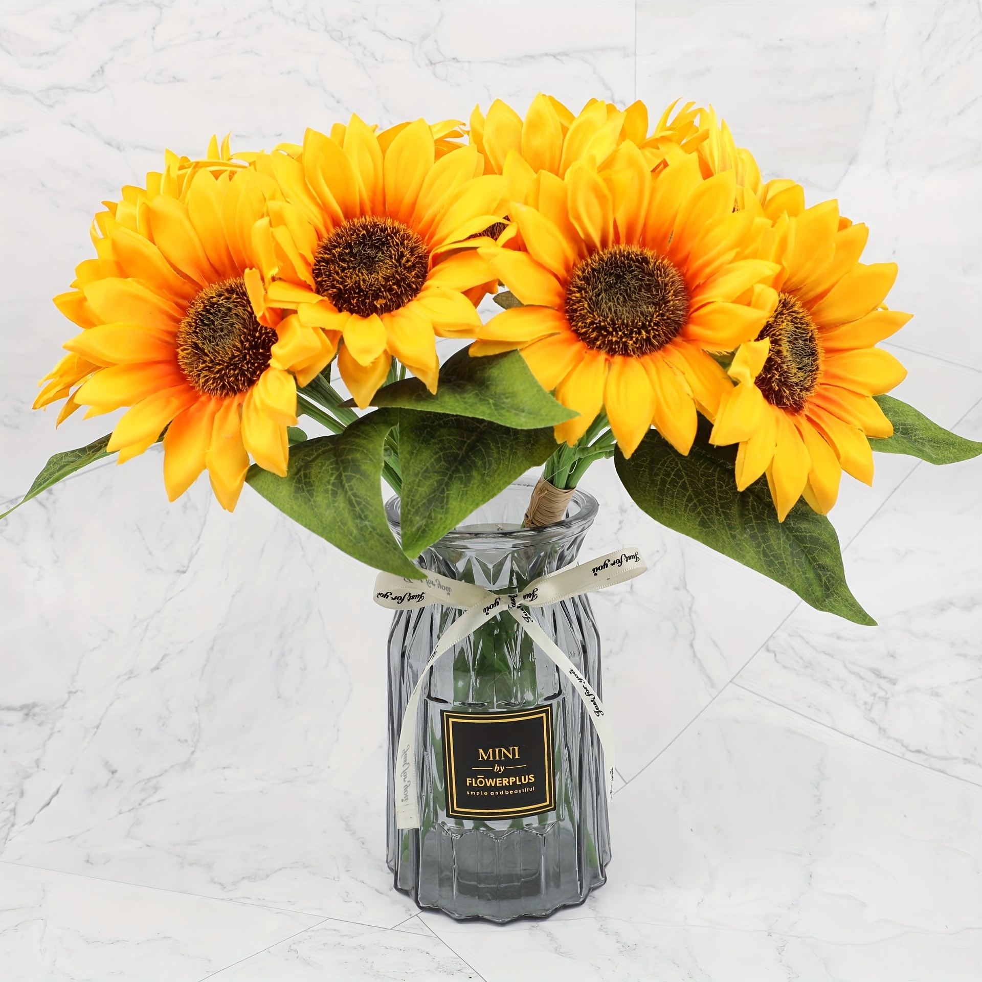 Image of 10pcs Bridal Bouquet Artificial Sunflower Bouquet Indoor Decoration Table Centerpiece Photography Props Fake Flowers Plastic Flowers Simulation Plants Floral Arrangement Wholesale