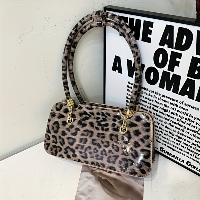 Vintage Guess Bag Leopard Print Shoulder Handbag Purse Studded