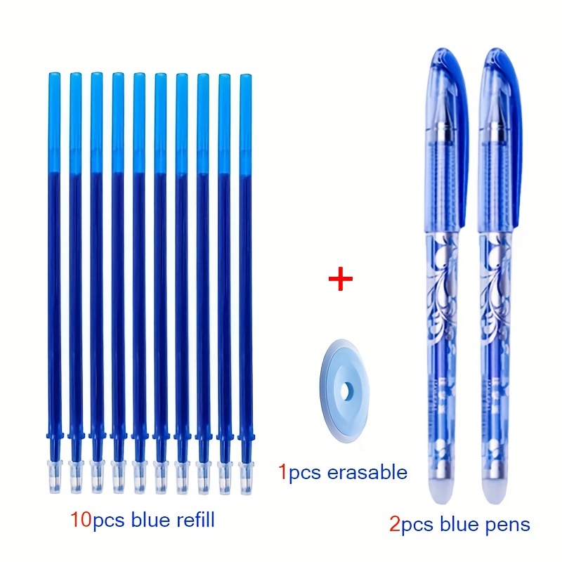 13pcs/set Black Blue Ink Erasable Pen Filling Stick 0.5mm Magic Erasable Gel Pen Infinite Rubber Office School Stationery