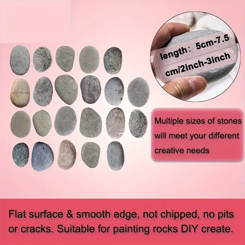 Flat Smooth Painting Stones Craft Rock Paint Crafts Painting - Temu