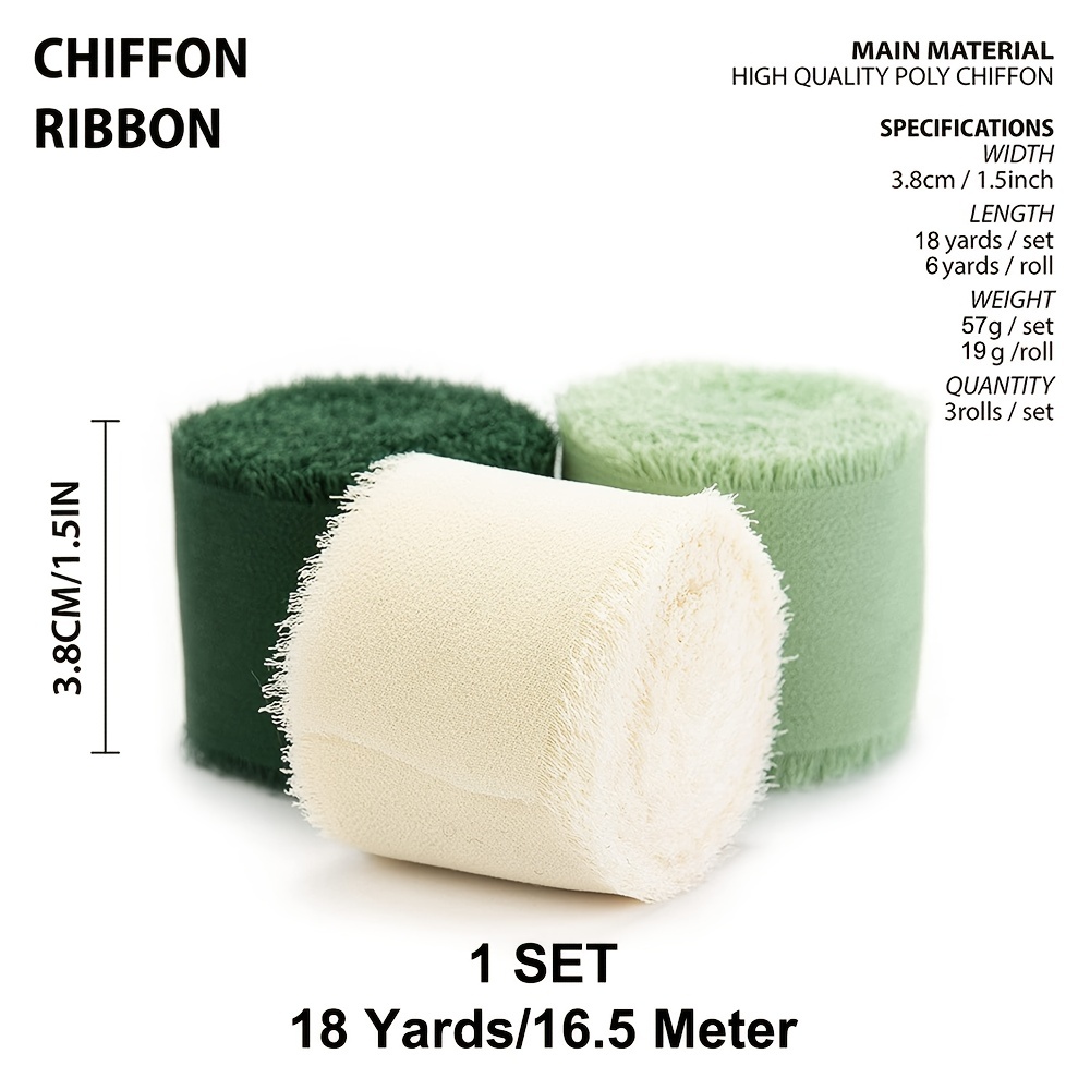 Handmade Fringe Chiffon Silk Ribbon Gauze Cream Green - Temu