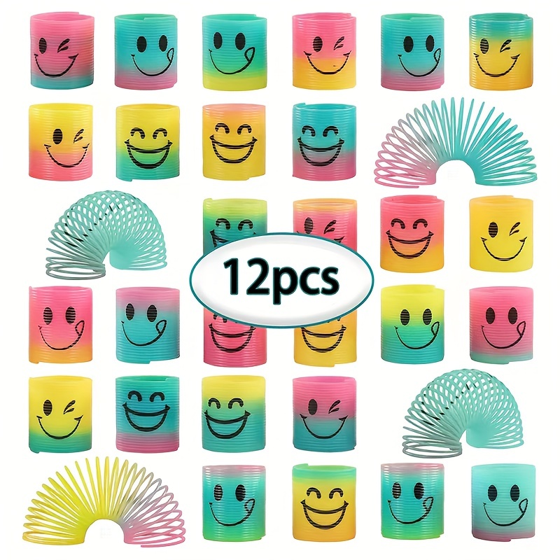 48 pcs Ressorts en Spirale Rainbow Spiral Mini Ressort Bobine Jouet Enfant  Mini Spirales Springs Jouet pour fête Jouet Petit Cadeaux