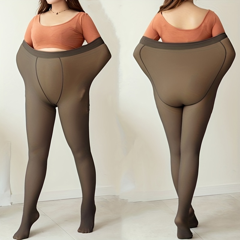 Plus Size Fake Nude Fleeced Pantyhose Winter Warm Thick Thermal Tights  Stockings