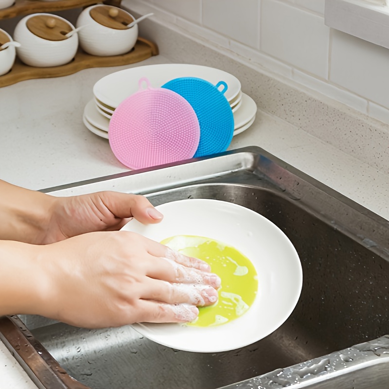Silicone Dishwashing Scrubber Durable Dishwashing Brush - Temu