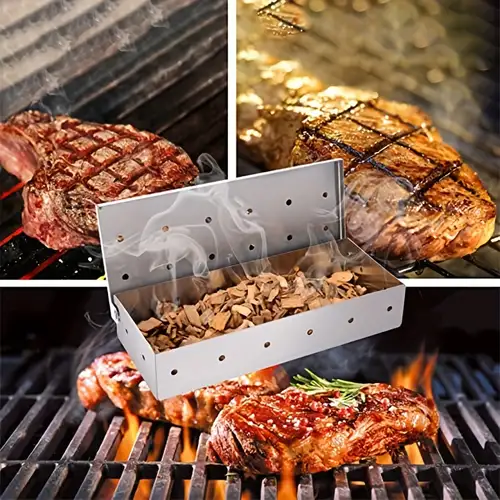 1pc Smoker Box, Top Meat Smokers Box In Barbecue Grilling