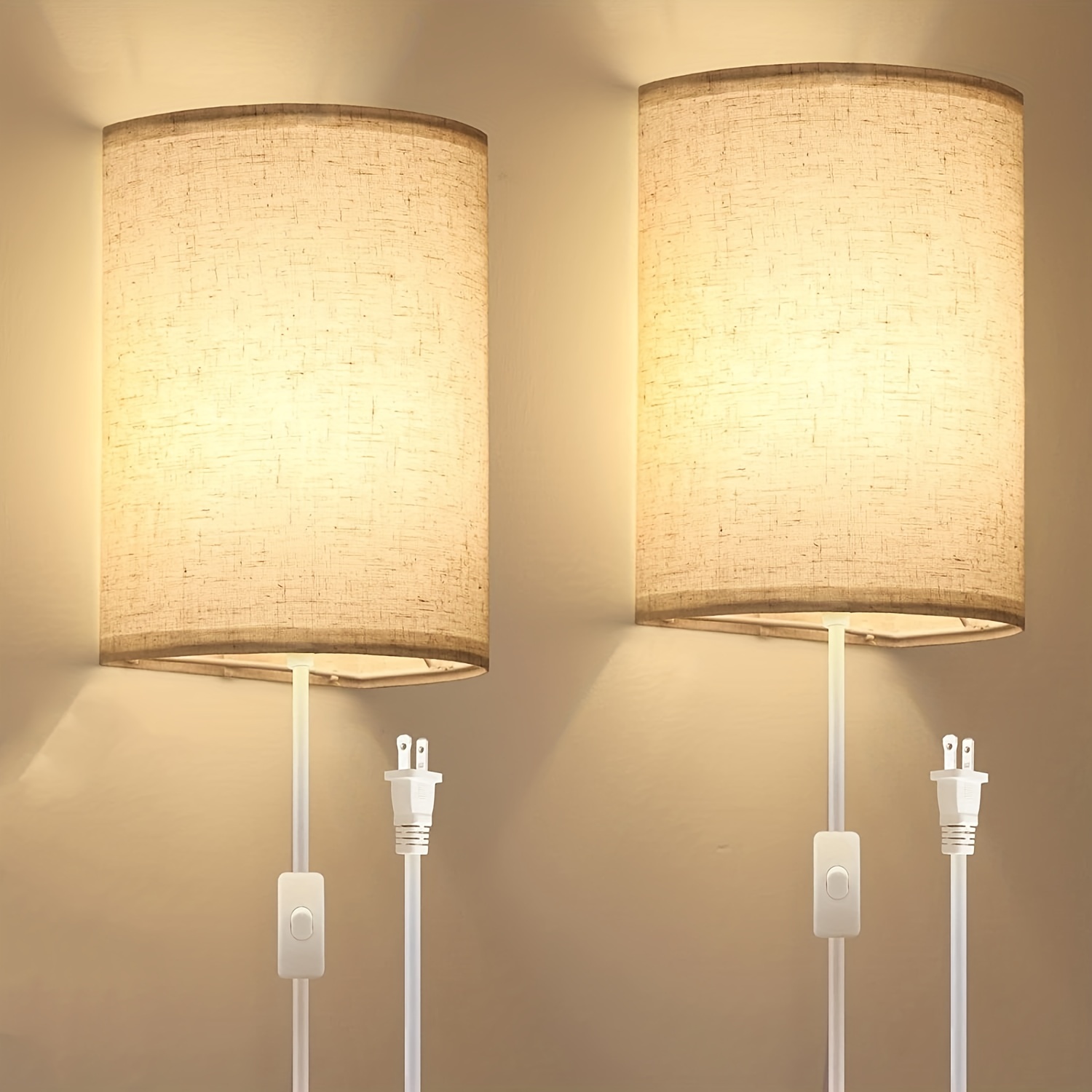 Wall light bedroom light reading lamp extendable beige plug connection, ETC Shop: lamps, furniture, technology, household. All from one source.
