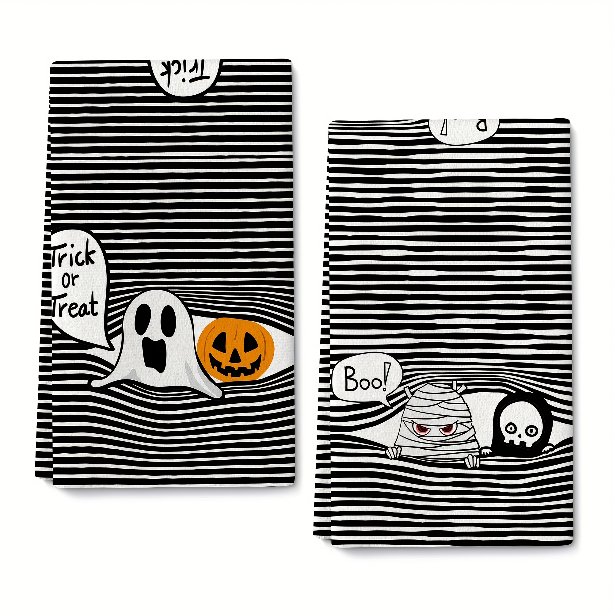 Polyester Dish Cloth, Halloween Pumpkin Ghost Pattern Soft