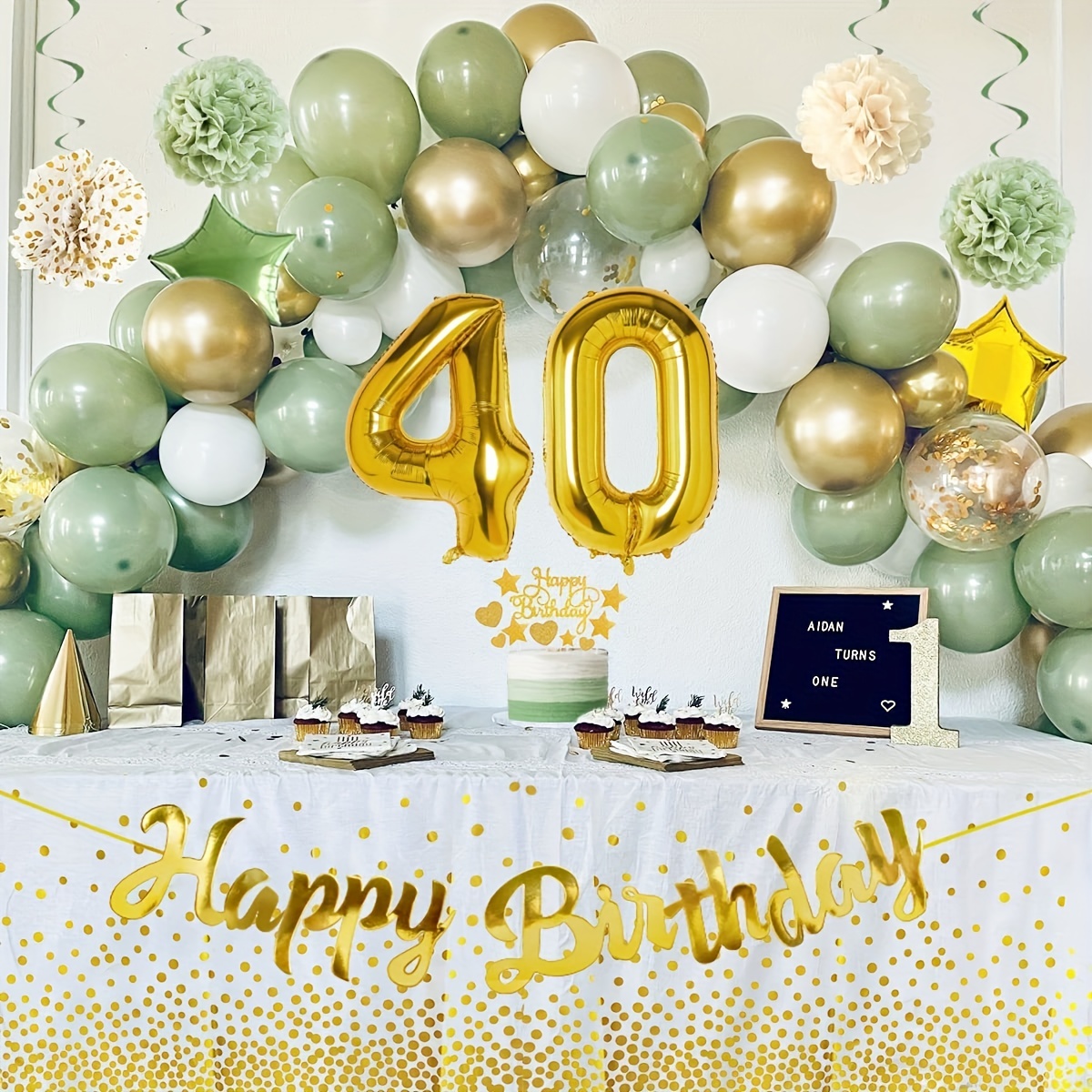 40th Birthday Party Decorations for Men Including Happy Birthday