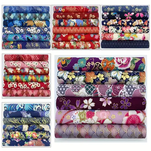 Diy Rainbow Cotton Fabric Solid Color Clothing Needlework - Temu