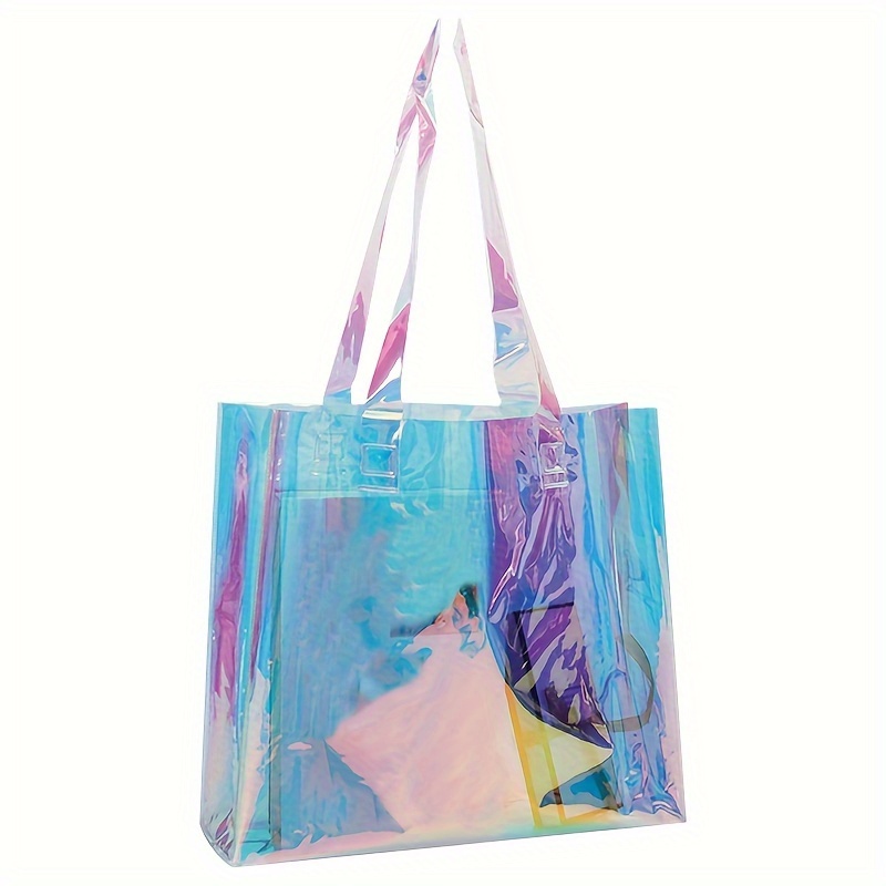

Transparent Laser Handbag, Waterproof Shopping Beach Bag, Holographic Jelly Shoulder Bag