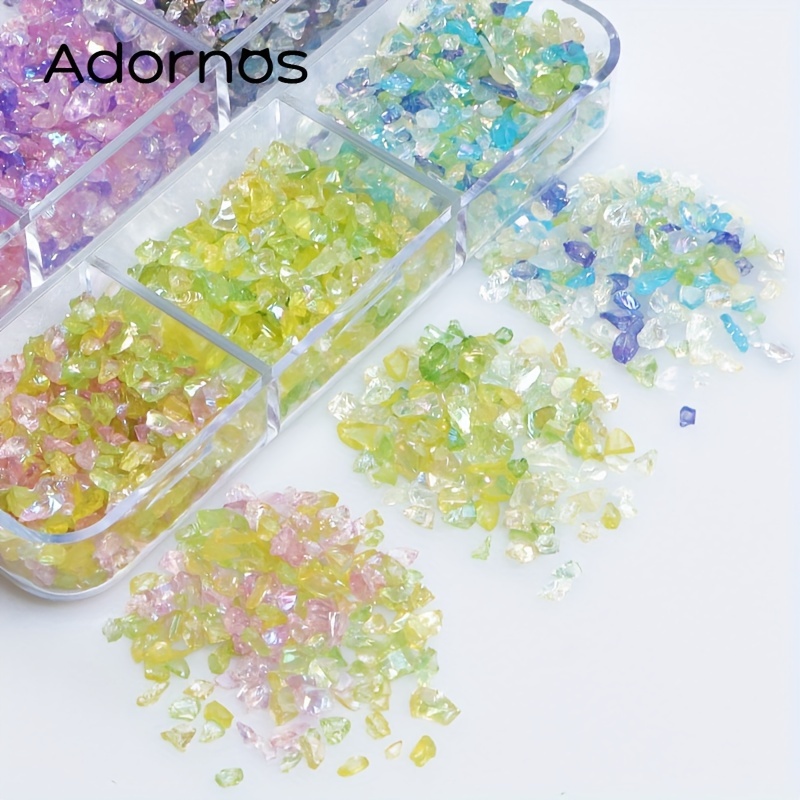 Irregular Crystal Broken Glass Stones Colorful 3d Epoxy - Temu