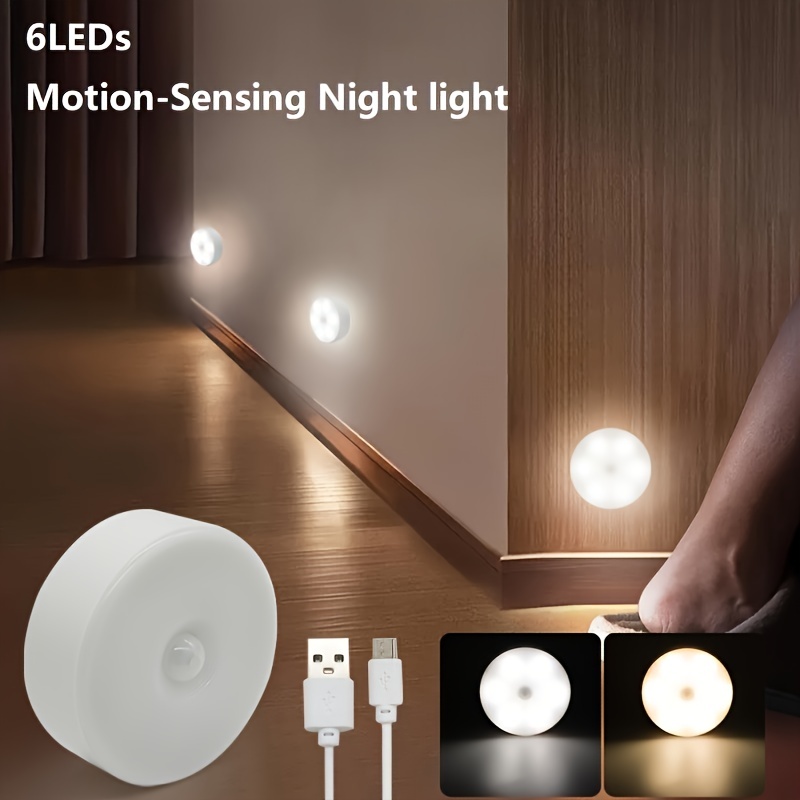 Luz LED inalámbrica para pegar en cualquier lugar, luz LED inalámbrica para  debajo del gabinete, 10 LED con sensor de movimiento, luz nocturna