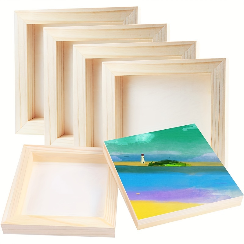 Wood Canvas Boards Unfinished Wooden Panel Boards Wood Paint Pouring Panels  for Painting Drawing Home Decor (10 Pieces,12 x 8 x 0.4 Inches)