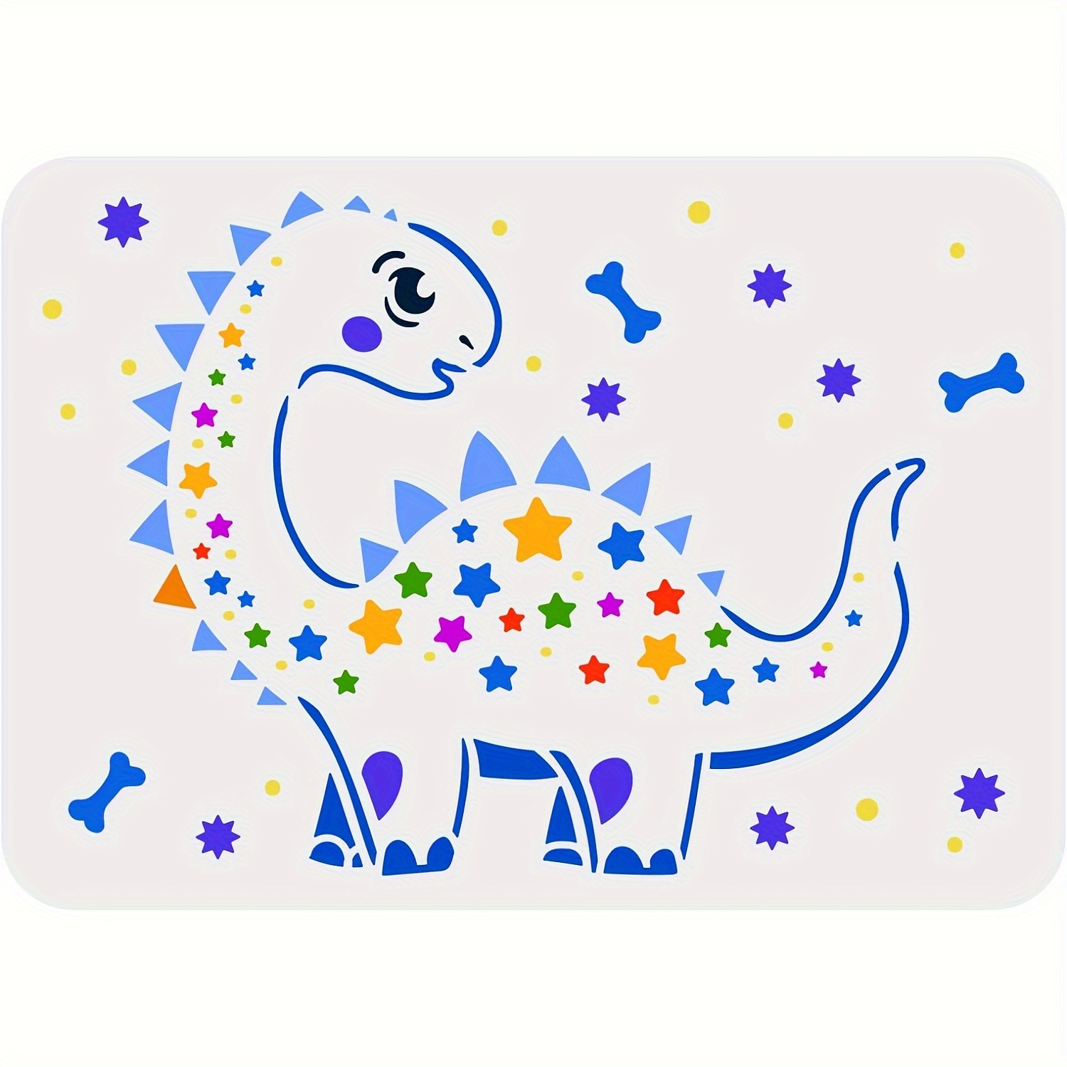 1pc Dinosaurs Stencil Template 11.7x8.3 Inch Creative Dinosaur Wall Stencil  Plastic Stegosaurus Stars Pattern Template Reusable Crafts And Decor Stenc