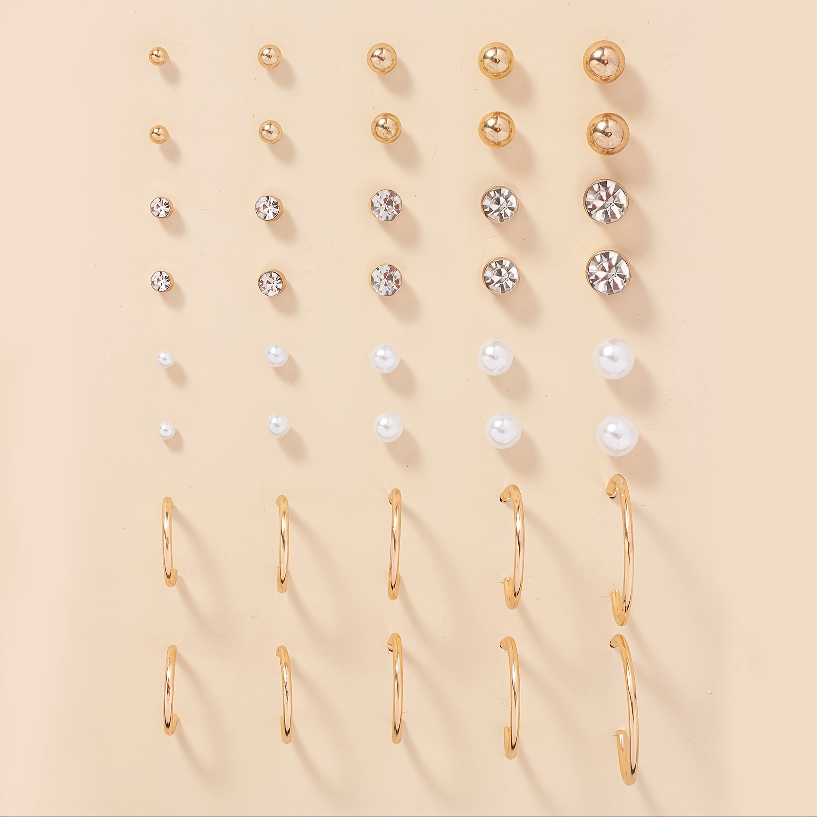 

1 Set Of 20 Pairs Of Fashion Pearl Ear , Women's Holiday Gift Jewelry