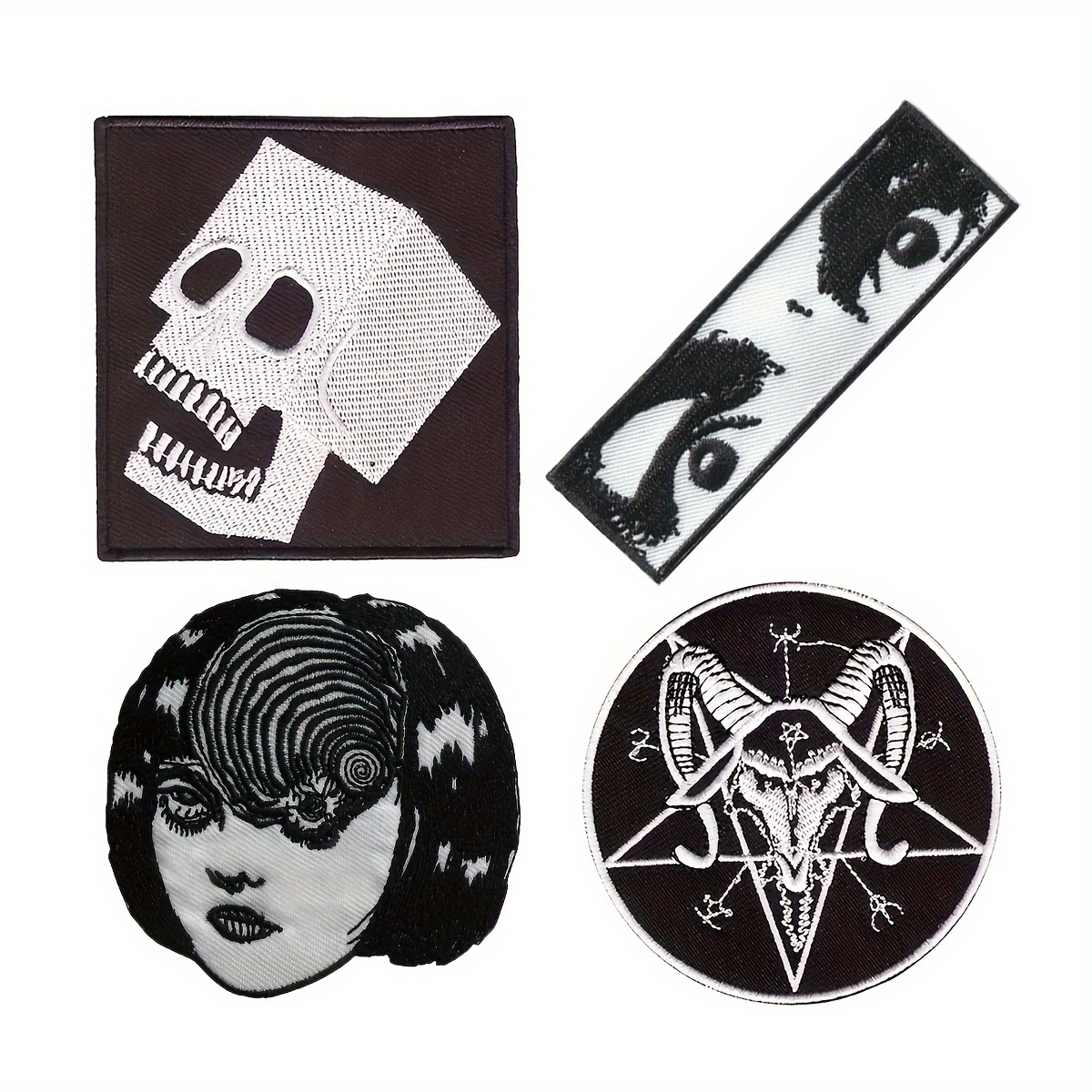 Gothic Patches On Clothes Iron On Patches For Clothing Stickers DIY Skull  Patch Hook Lopp Embroidery
