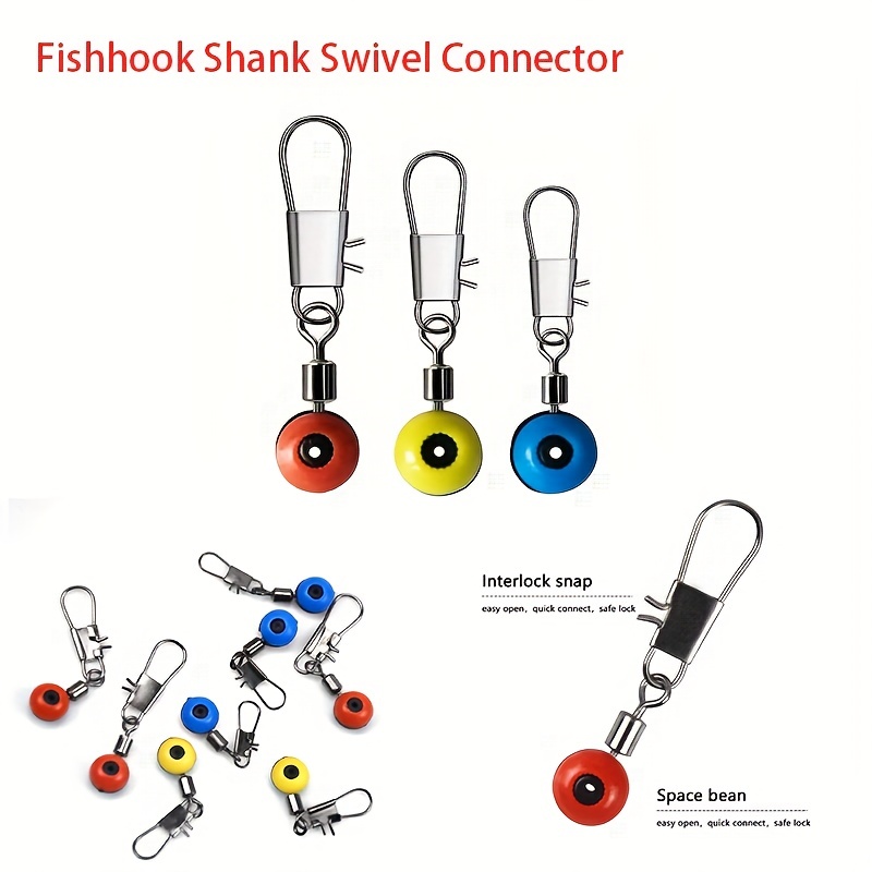 100Pcs fishing slider swivel sinker snap weighted swivel Sliding fishing  swivels slides Fishing Line Connector Fishing Tackle