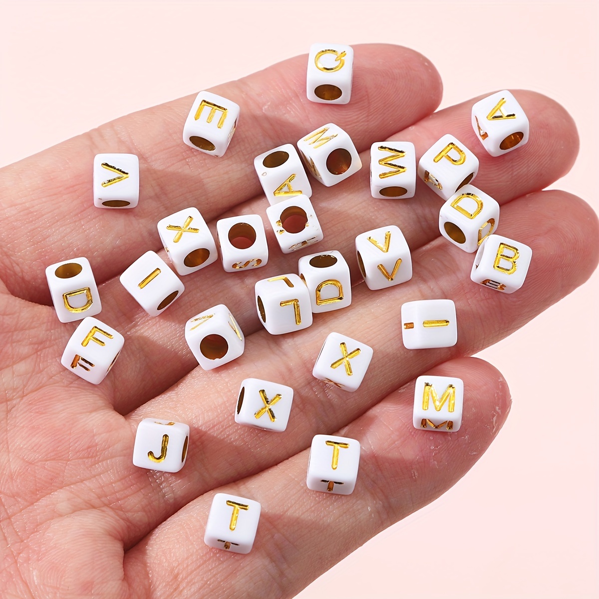 100pcs Mixed Color Acrylic Square Shaped English Letter Beads For Diy  Bracelet And Necklace Jewelry Making Spacer Beads