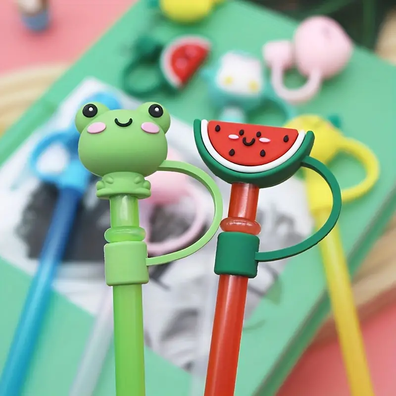 Cute Silicone Straw Stopper Tips For Straws - Reusable, Dust-proof