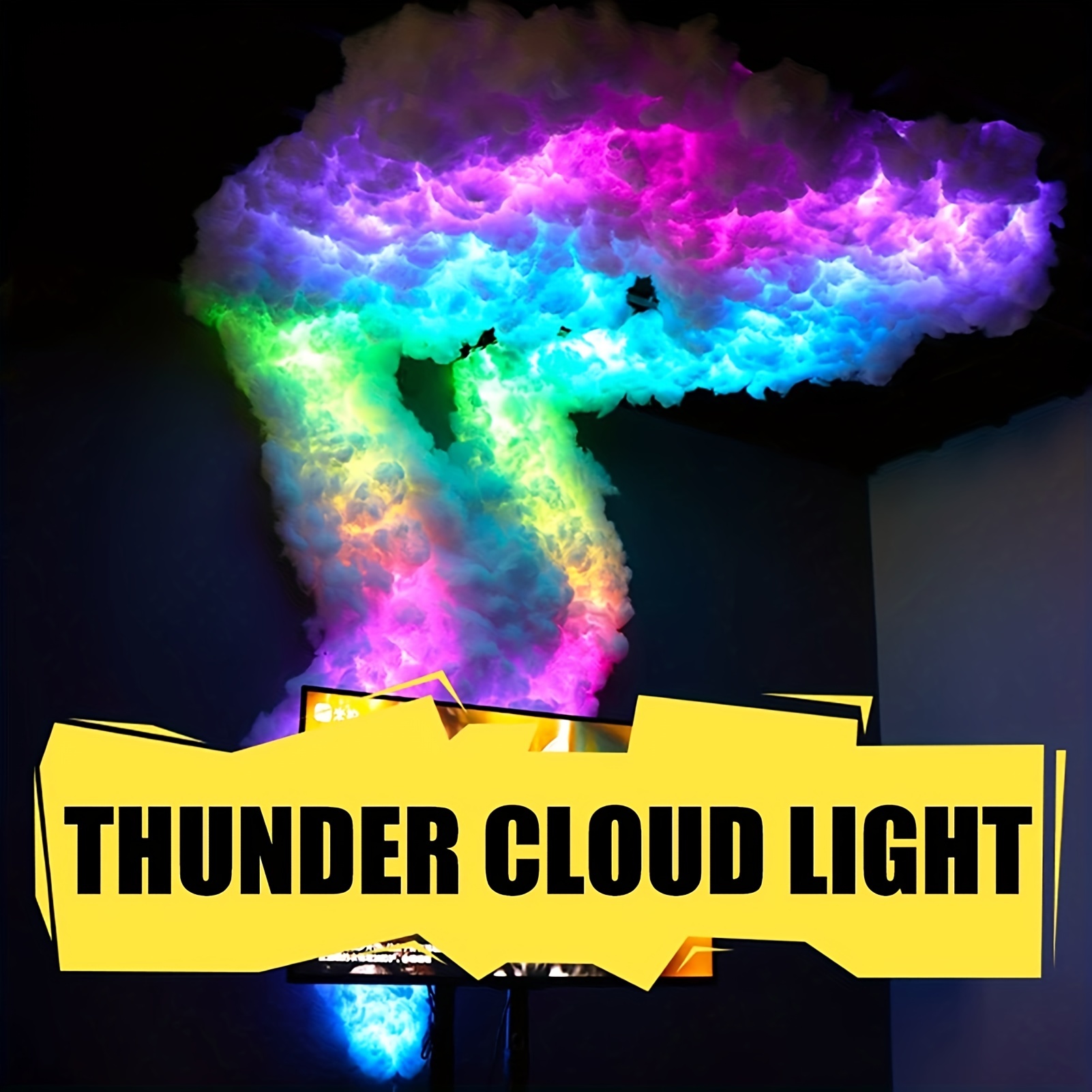 Diy Thunder Cloud Light, 3d Lightning Cloud Colorful Atmosphere