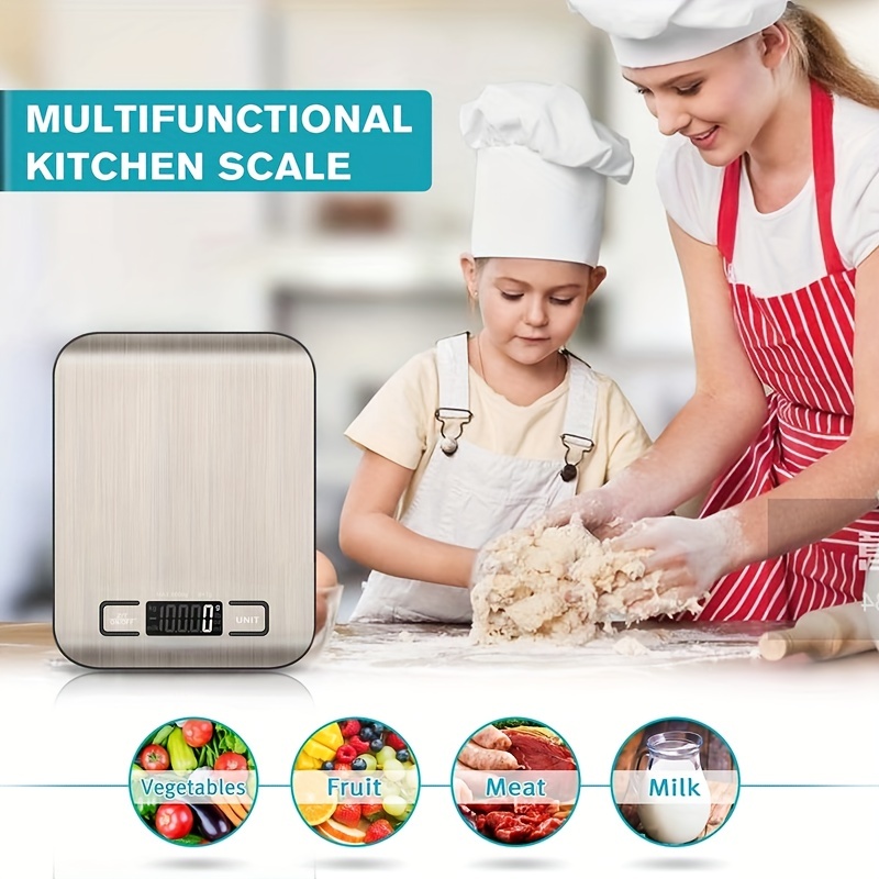 1pc Food Scale LCD Kitchen Scale with 6 Units and Tare Function, Electric  Digital Scale Grams And Ounces For Baking, Cooking, Meal Prep