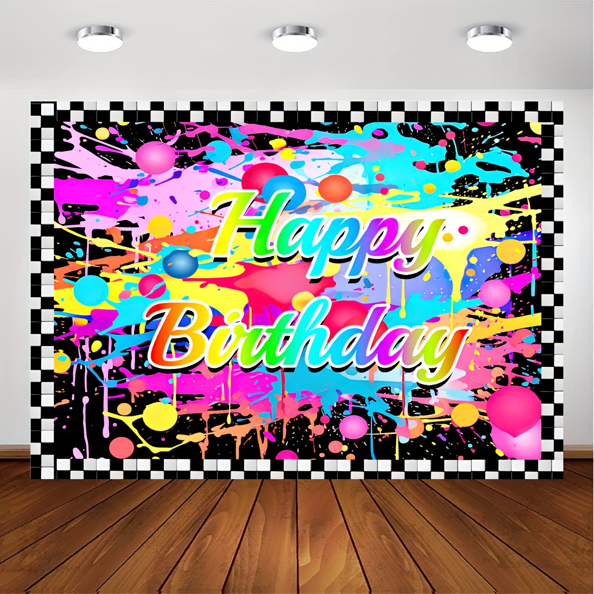 Colorful Graffiti Splash Paint Backdrop For Birthday Parties - Temu