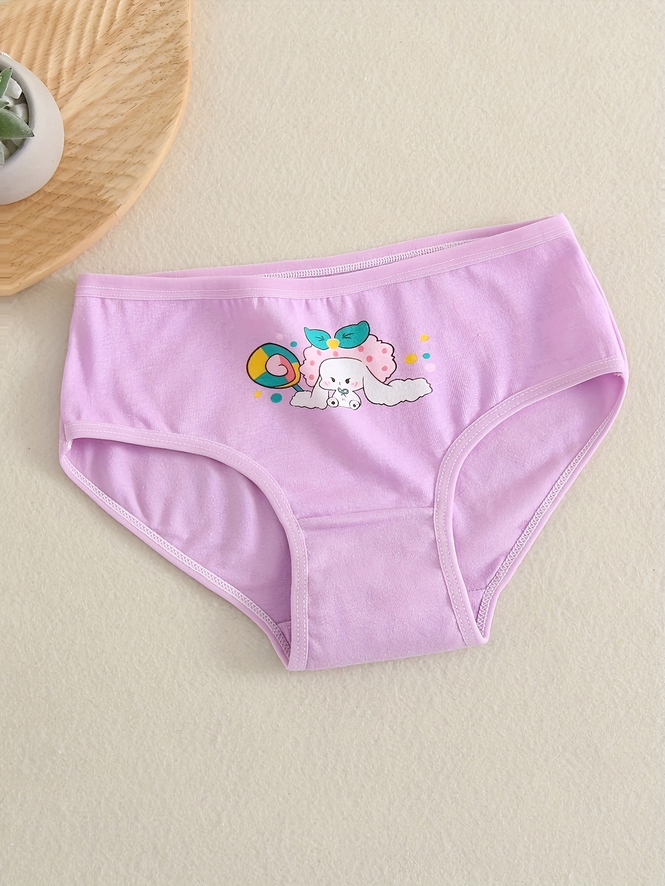 Cartoon Rabbit Print Cotton Panty Shorts For Girls Breathable