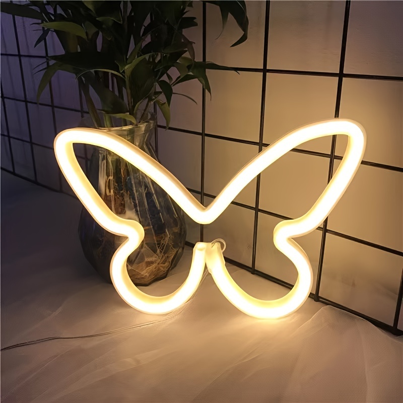 neon butterfly wall light