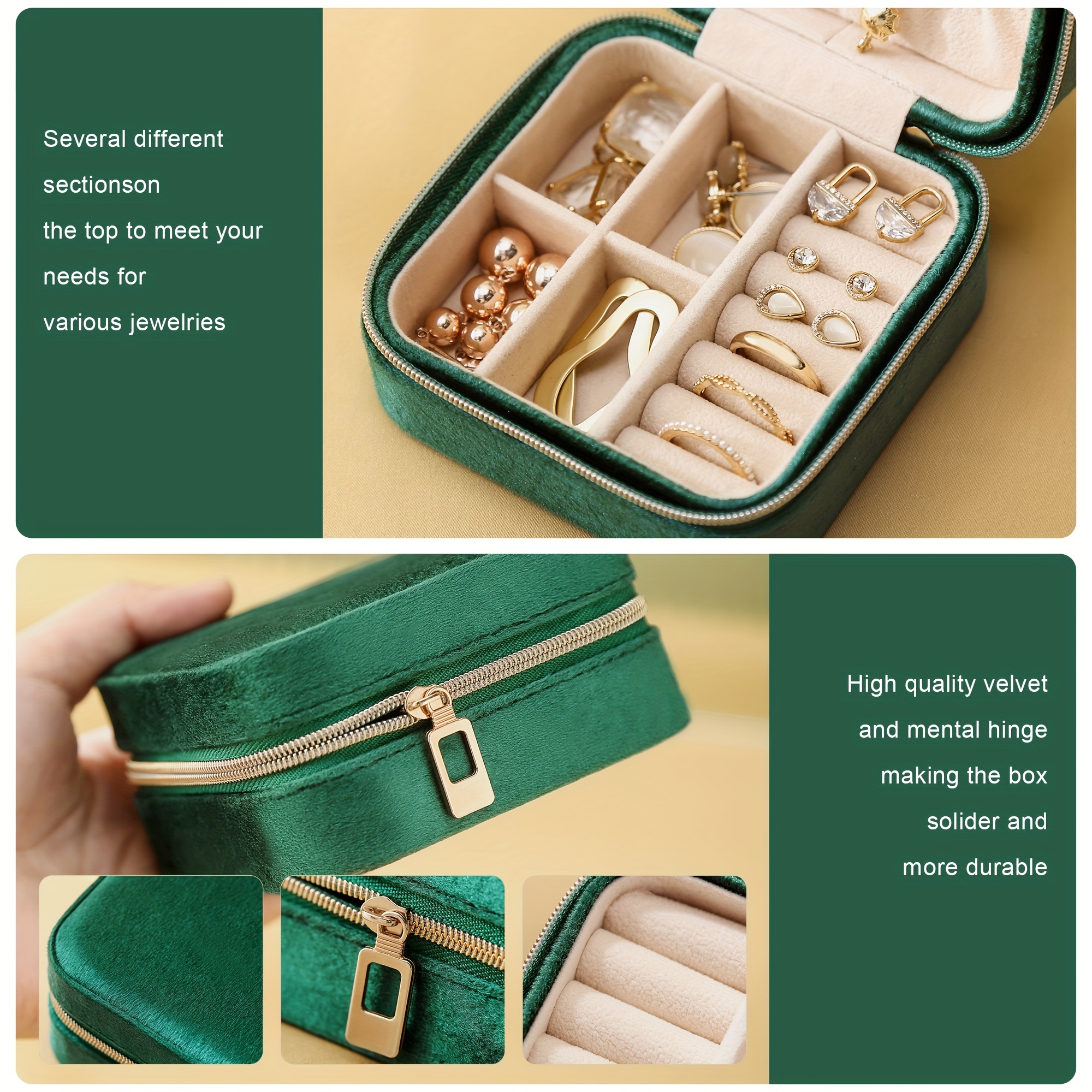 Plush Velvet Travel Jewelry Organizer Box | Travel Jewelry Case Small  Jewelry Boxes for Women | Jewe…See more Plush Velvet Travel Jewelry  Organizer