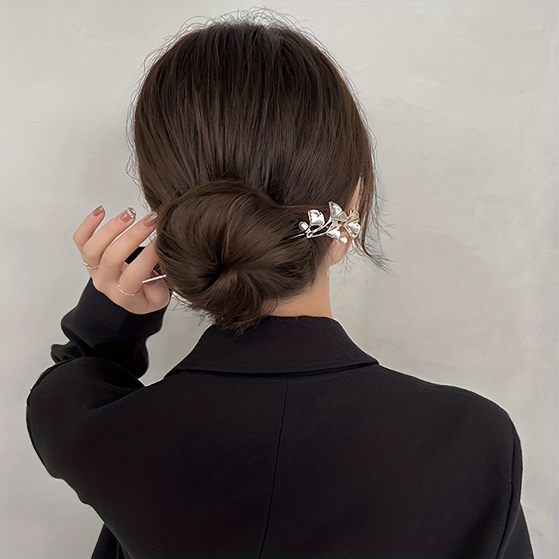 8pcs Faux Pearl Decor U-shaped Hairpin Metal Barrette Hair Stick Bridal  Tiara Wedding Headwear Hairstyle Hair Accessories