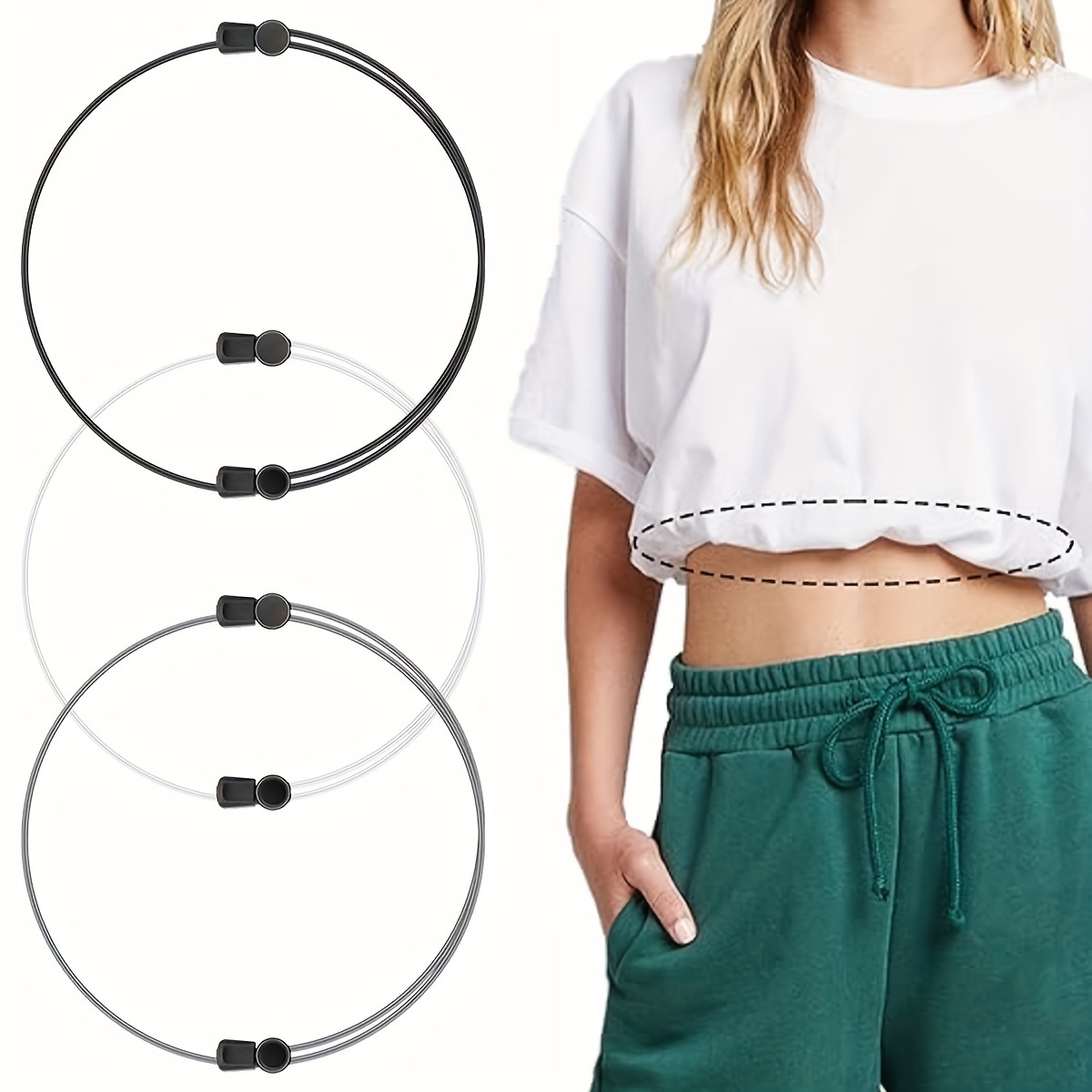1pc Crop Tuck Adjustable Band, Crop Tuck Tool For Shirt, The Band Transform  The Way You Style Your Tops