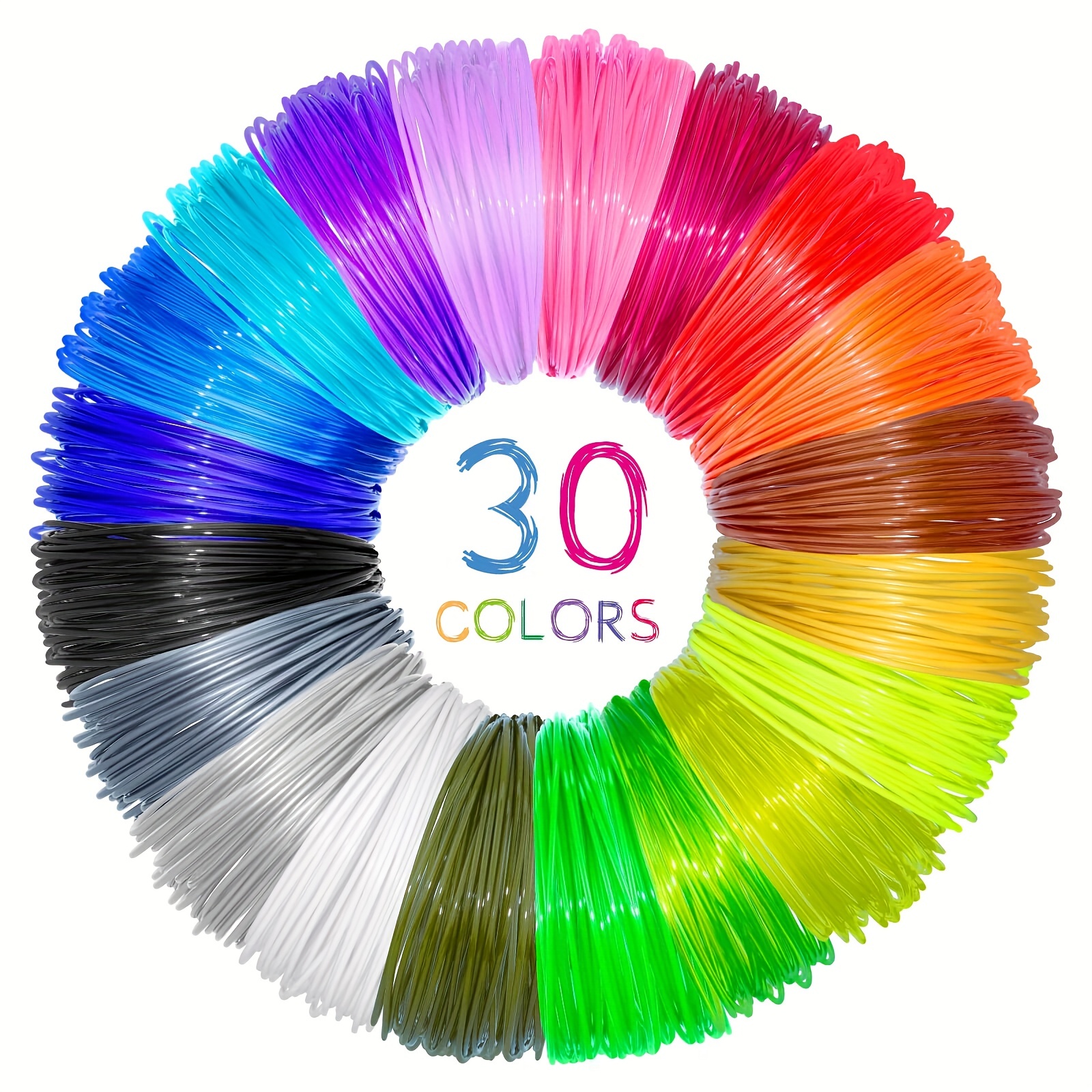 DO3D 15 Bright Colors 1.75mm 3D Pen PLA Filament Refill, Each