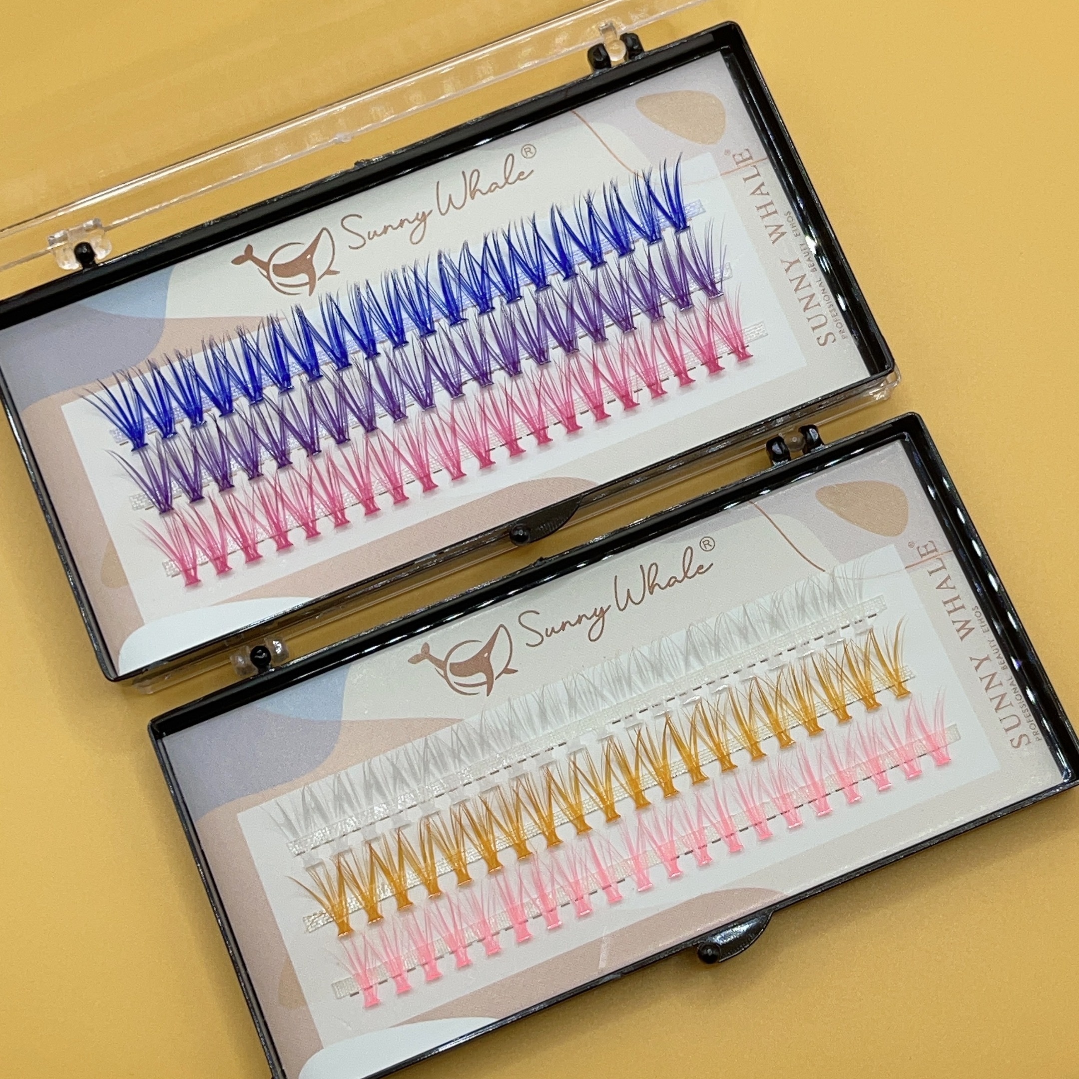 4 Boxes Colored Cluster Lashes Mix Individual Lashes Soft Lash Extension