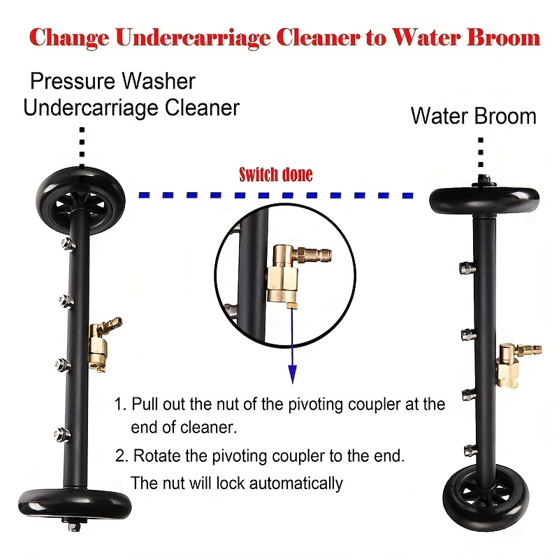 1pc Pulitore Per Carrello A Doppia Funzione, Pulitore Per Superfici Per  Lavapressure, 40,64 Cm, Scopa Per Lavaggio Sottoscocca Con 3 Aste Di  Prolunga