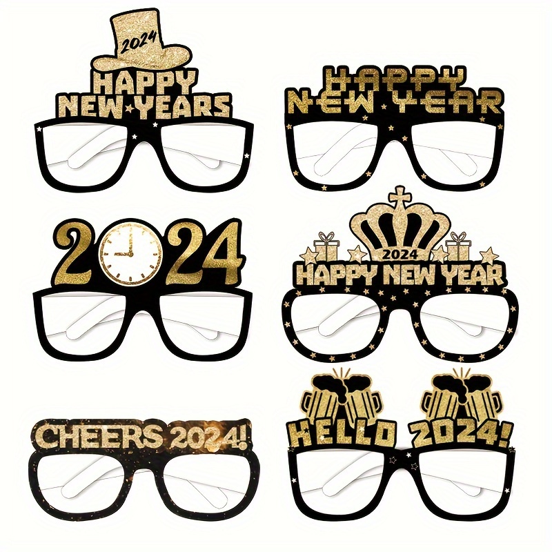 2024 Glasses Frame New Year Party Decor Decorative Party - Temu